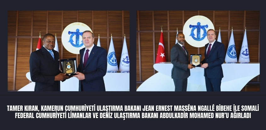 Tamer Kıran, Kamerun Cumhuriyeti Ulaştırma Bakanı Jean Ernest Masséna Ngallé Bibehe ile Somali Federal Cumhuriyeti Limanlar ve Deniz Ulaştırma Bakanı Abdulkadir Mohamed Nur’u Ağırladı